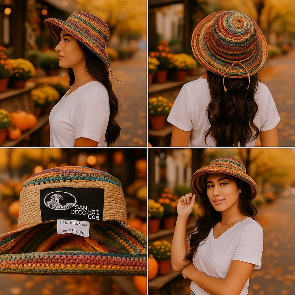 🍂 San Diego Hat Co. Multicolor Raffia Straw Hat - Picture 3 of 9